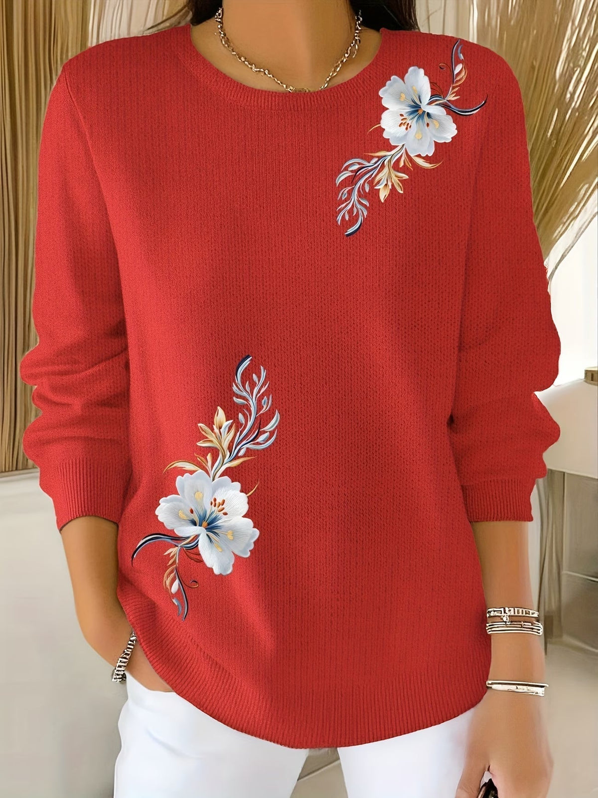 Violeta | Jersey Floral de Manga Larga
